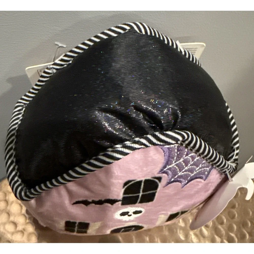 Outward Hound Fattiez Haunted House Plush Squeaky Stuffed Dog Toy Bat Skull Web